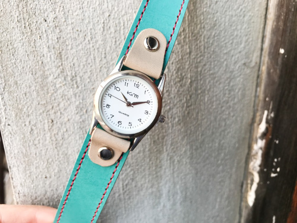 【送料無料】毎日つけていたくなる時計「ステッチラン 腕時計」受注生産（SRW-TGH-RS）Ⅱ 2枚目の画像