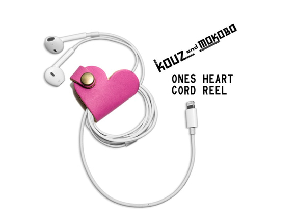 ▲ONES Koiuta，Kyun收聽♡粉色“ Ones Heart Cord Reel” USB電纜也可以（OHC-PP） 第1張的照片
