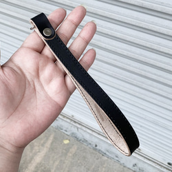 ▲BELT シンプル・モノトーンの黒「ベルトステッチ ロングストラップ」ポーチの持ち手にも（BSS-KK-K） 1枚目の画像