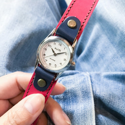 【送料無料】毎日つけていたくなる時計「ステッチラン 腕時計」受注生産（SRW-RWN-BA）Ⅱ 3枚目の画像