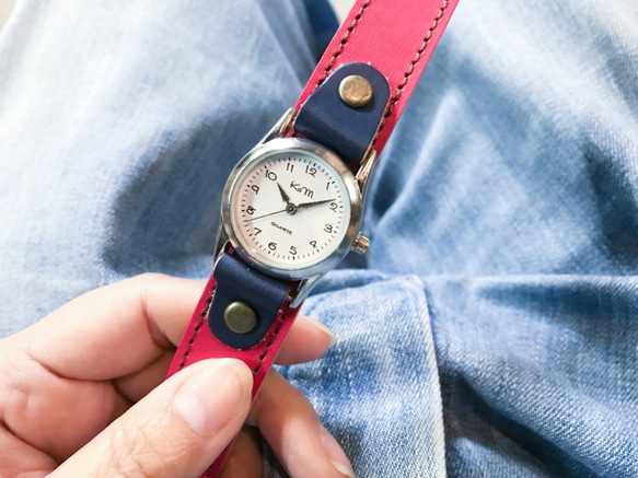 【送料無料】毎日つけていたくなる時計「ステッチラン 腕時計」受注生産（SRW-RWN-BA）Ⅱ 3枚目の画像