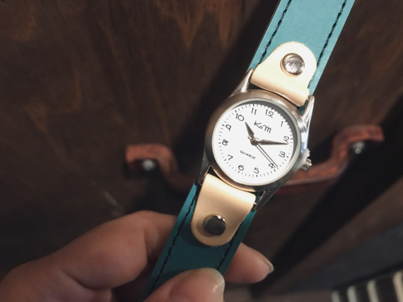 【送料無料】毎日つけていたくなる時計「ステッチラン 腕時計」受注生産（SRW-TRW-KS）Ⅱ 2枚目の画像