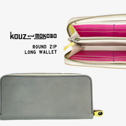 [免費送貨]可選的縮寫“ Round Zip Long Wallet”智能手機也可以！定做（RZW-HWPP-HYY-N）A 第2張的照片