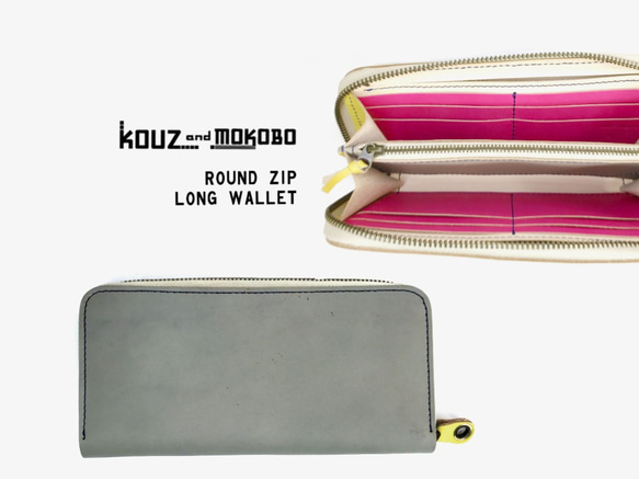 [免費送貨]可選的縮寫“ Round Zip Long Wallet”智能手機也可以！定做（RZW-HWPP-HYY-N）A 第2張的照片