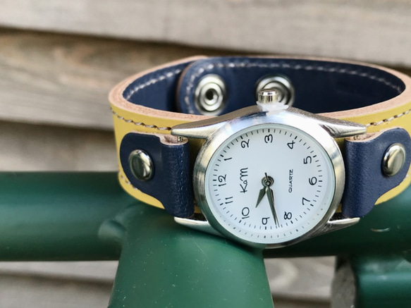 【送料無料】毎日つけていたくなる時計「ステッチラン 腕時計」受注生産（SRW-YNN-HS）Ⅱ 1枚目の画像