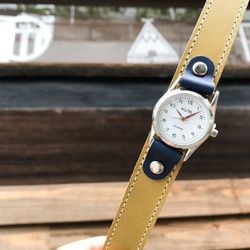 【送料無料】毎日つけていたくなる時計「ステッチラン 腕時計」受注生産（SRW-OTN-WS）Ⅱ 3枚目の画像