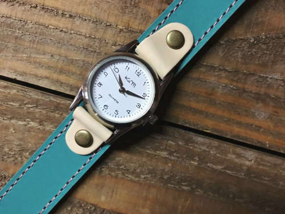 【送料無料】毎日つけていたくなる時計「ステッチラン 腕時計」受注生産（SRW-TBW-PA）Ⅱ 2枚目の画像