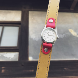 【送料無料】毎日つけていたくなる時計「ステッチラン 腕時計」受注生産（SRW-OKR-HS）Ⅱ 2枚目の画像