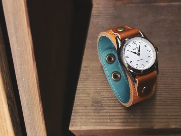 【送料無料】毎日つけていたくなる時計「ステッチラン 腕時計」受注生産（SRW-CTB-HA）Ⅱ 6枚目の画像