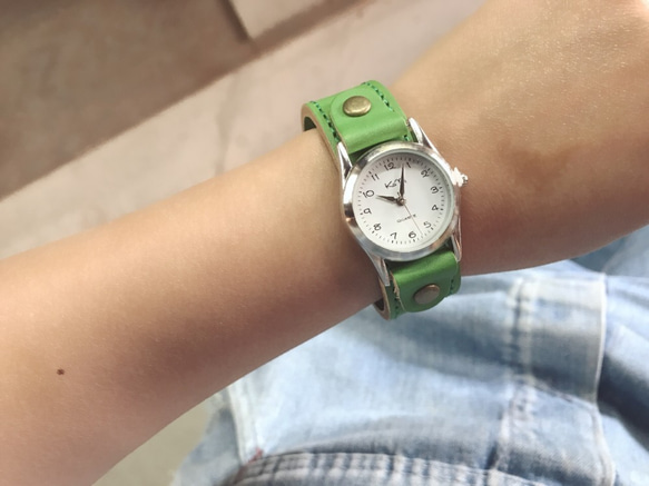 【送料無料】毎日つけていたくなる時計「ステッチラン 腕時計」受注生産（SRW-GGG-GA）Ⅱ 3枚目の画像