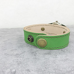 ▲STITCH ビンテージカジュアルに合わせる緑「ステッチラン 腕時計」見やすい文字盤（SRW-GWN-OA） 2枚目の画像