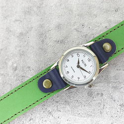 ▲STITCH ビンテージカジュアルに合わせる緑「ステッチラン 腕時計」見やすい文字盤（SRW-GWN-OA） 3枚目の画像