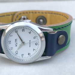 【送料無料】毎日つけていたくなる時計「ステッチラン 腕時計」受注生産（SRW-GYN-NA）Ⅱ 1枚目の画像