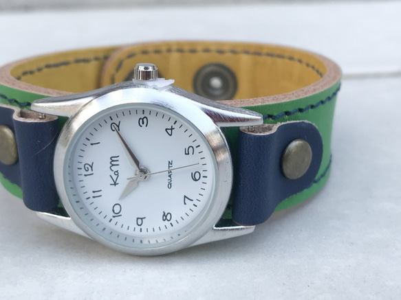 【送料無料】毎日つけていたくなる時計「ステッチラン 腕時計」受注生産（SRW-GYN-NA）Ⅱ 1枚目の画像
