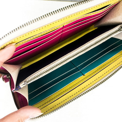 【送料無料】色を楽しむ使えるお財布！「ラウンドジップ 長財布」スマホもＯＫ！受注生産（RZW-GYRT-NPP-B)Ⅱ 2枚目の画像