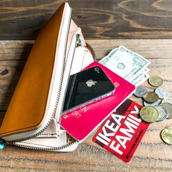 [免費送貨]您可以使用錢包享受顏色！ “圓形拉鍊錢包”智能手機也行！定制（RZW-CWWW-WWT-N）II 第3張的照片