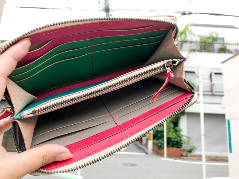 【送料無料】色を楽しむ使えるお財布！「ラウンドジップ 長財布」スマホもＯＫ！受注生産（RZW-WRGH-TNR-R)Ⅳ