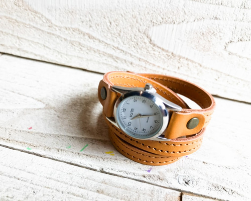 ▲ROLL はちみつ色のレザーウォッチ＂ロールアップ 腕時計＂くるくる巻き⌚ △ROLL はちみつ色のレザーウォッチ＂ロールアップ 腕時計