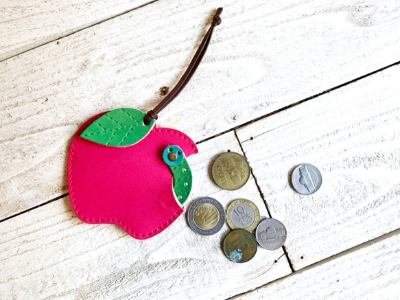 [免費送貨]毛毛蟲和蘋果的迷你盒“ Kaji蘋果/硬幣盒” ...常規銷售 第1張的照片