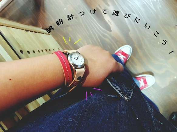 ▲ROLL 上手に使いたいドキドキ♡ピンク＂ロールアップ 腕時計＂くるくる巻き（RUW-PPWW-W） 4枚目の画像