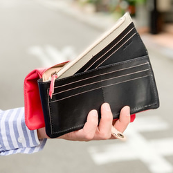 ▲ F-PLUMP Cool red and black 使用方法“Full lump long wallet”可取出的超薄錢包 第2張的照片