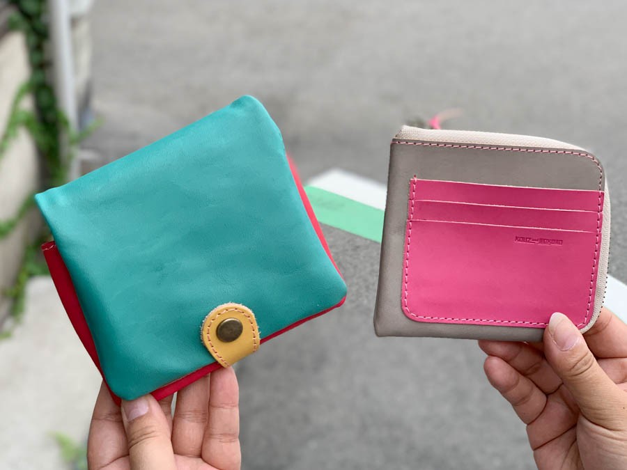 ▲H-PLUMP 夏色ターコイズのMIXカラー「ハーフプランプ 財布」ふっくらキュート（HPW-TTRH-HPP-P）