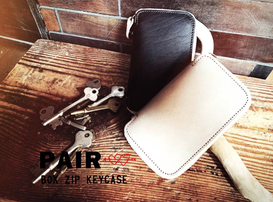 《PAIR》大人カジュアルな2人のペア♡「ボックスジップ キーケース」カードもスマートキーもOK（BZK-PAIR）2