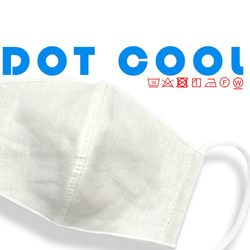 ＊DOT COOL★吸水速乾ドライメッシュと麻リネン100の立体布マスク（大人用・こども用）白 薄型スッキリ 秋マスク 2枚目の画像