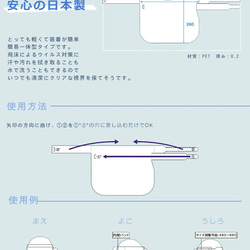 ★フェイスシールド３枚セット★　PET製　視界クリア　熱中症対策　軽量・丸洗いOK！日本製　夏マスク(ZZ200016) 5枚目の画像