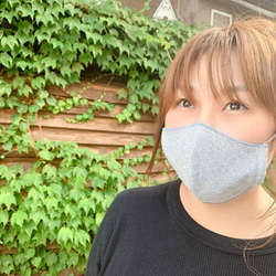 SALE！ハーブとお花のレースとＷガーゼの立体布マスク（大人用）ダスティー4色・上品  秋マスク　日本製 6枚目の画像