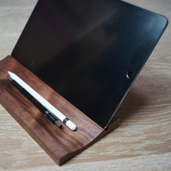 【送料無料】スマートフォン、タブレットスタンド　木製 ブラックウォールナット 7枚目の画像