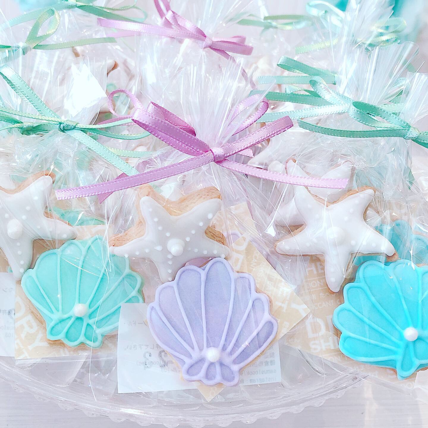 【送料無料】mini shell&starfish30袋(シェルとヒトデのアイシングクッキー)プチギフト