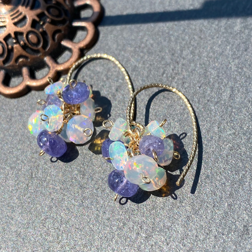 パールシェル ハンドメイド・手芸 カラードロップオパールのグラデ