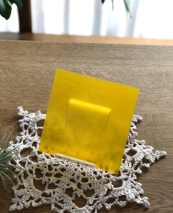 DIY建築素材　半透明プラスチック板　FRP  10cm　月色（半透明黄色）　カット済 2枚目の画像