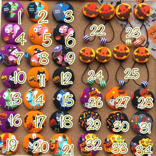 選べる2個ハロウィンくるみボタンヘアゴム ヘアゴム 15day 通販