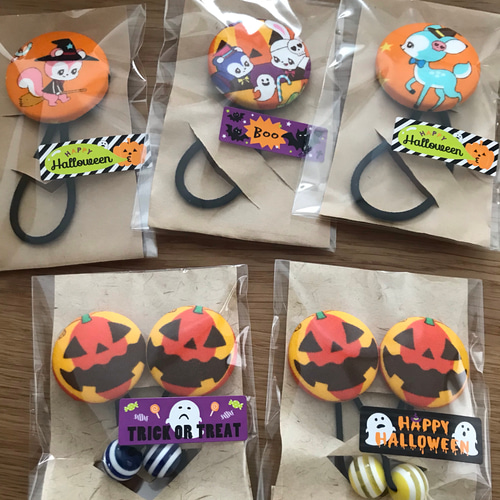 38-156くるみボタンヘアゴム ハロウィン 選べる2個ハロウィンくるみボタンヘアゴム ヘアゴム 15day 通販