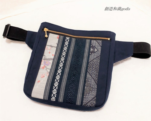 専用　大島紬龍郷リメイク　ハンドメイド　ボディバック　ウエストポーチ 0_01472e2badd44cf9c4e1134f2463