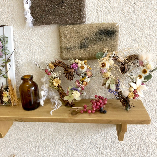 送料無料 恋するハートリース バラ売り2 ドライフラワー Hana 通販  