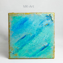 マーブルアートパネル(ライトブルー 18x18cm) 絵画 MK-Art 通販