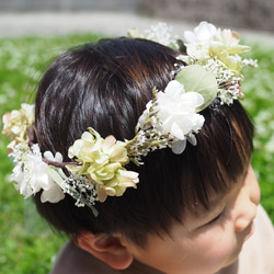 【再販】Green naturalな花冠（シンプル）ウエディング　前撮り　フォト 7枚目の画像