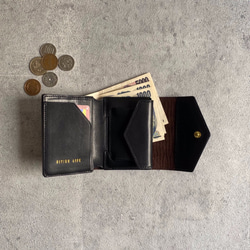 コインケース取り外し式 お札が折れないコンパクト財布 ブラック 2枚目の画像