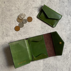 コインケース取り外し式 お札が折れないコンパクト財布 モスグリーン 3枚目の画像