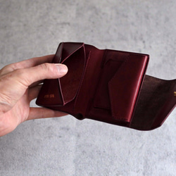 コインケース取り外し式 お札が折れないコンパクト財布 ワインレッド 3枚目の画像