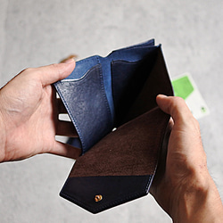 コインケース取り外し式 お札が折れないコンパクト財布 ネイビー 4枚目の画像