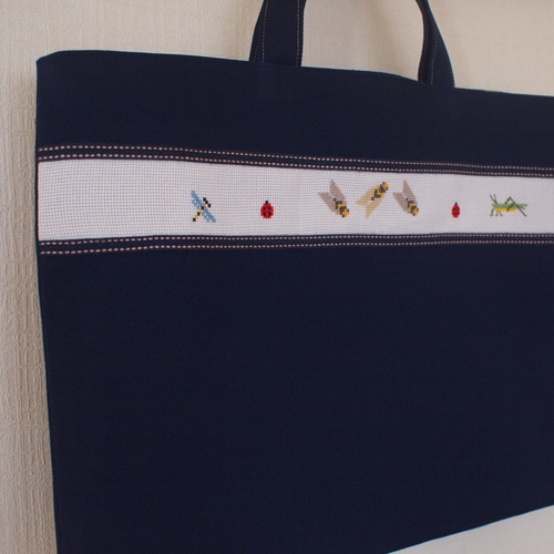 レッスンバッグ 男の子 クロスステッチ刺繍 その他入園グッズ