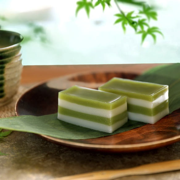 ケース付き　和乃心撰彩菓　食品サンプル　抹茶羊羹 ひとくち抹茶羊羹 箱入り8個セット: JAしみずアンテナショップきらり