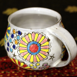 カラフル　夏の花たち　陶器カップ　作品番号042 4枚目の画像