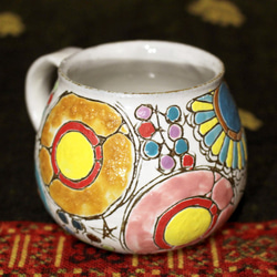 カラフル　楽園　陶器カップ　作品番号046 2枚目の画像