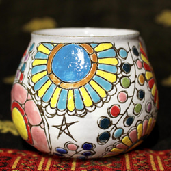 カラフル　楽園　陶器カップ　作品番号046 4枚目の画像