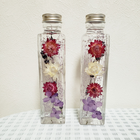 ハーバリウム仏花～ お供え用 二本セット(専用ボックス&タッセル無料 